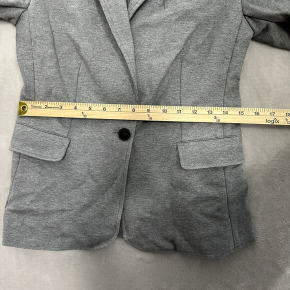 Everlane Women's Blazer XS Gray Organic Cotton Knit Stretch Slim Fit Career - Picture 12 of 14